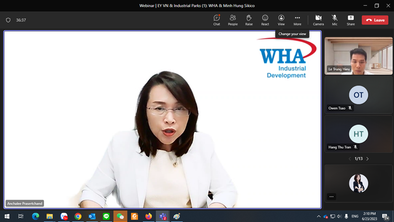 WHA Vietnam Joins Webinar with EY: Vietnam Industrial Park Introduction