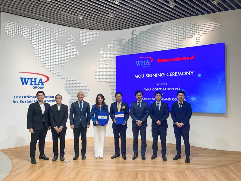WHA Group Signs MOU with Marubeni for EV Fleet Feasibility Study in WHA Logistics and Industrial Estate.